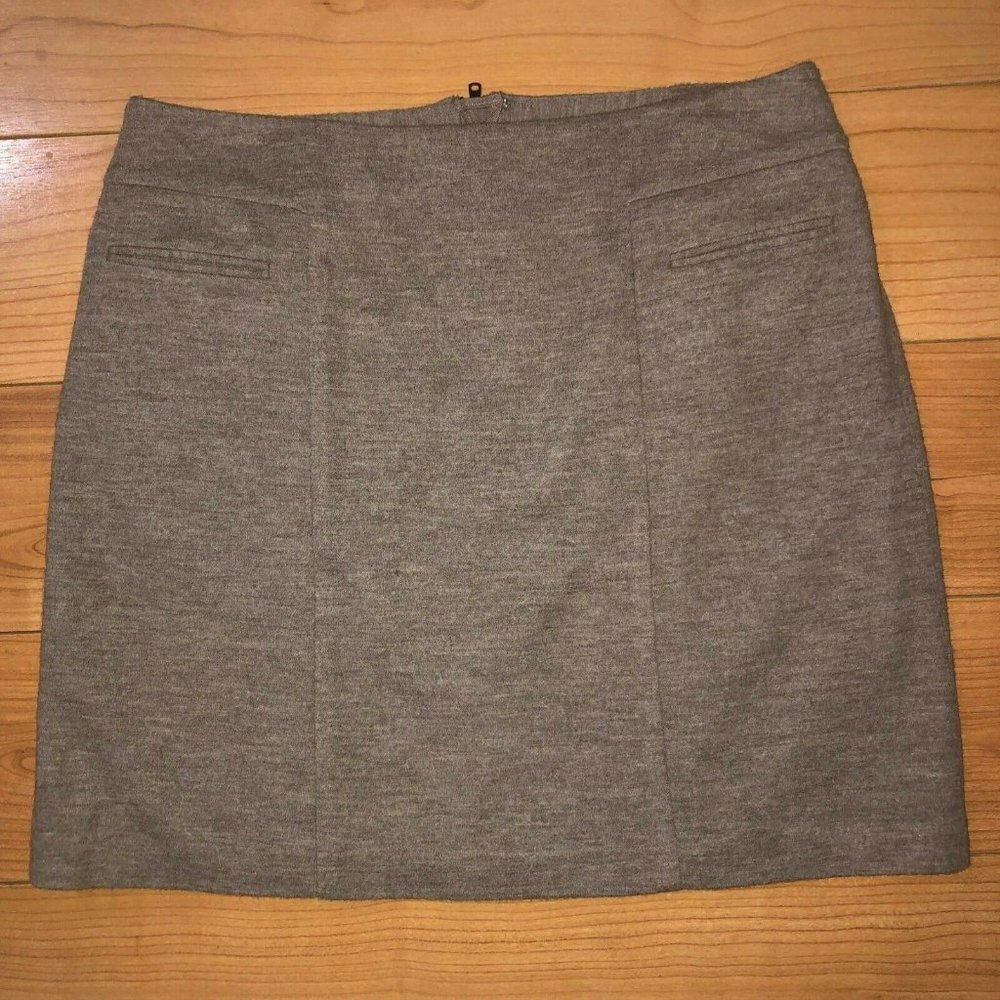 Ann Taylor Brown Zip Up Straight Brown Skirt